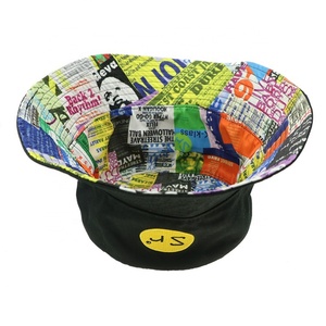 หมวกบักเก็ตพิมพ์ลายแบบซับลิเมชั่นคุณภาพสูงแบบกลับด้านได้ พร้อมปักโลโก้ - Product Image 1