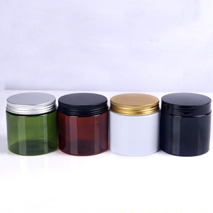 Container Thực Phẩm 100 150 200 <span class=keywords><strong>250</strong></span> 300 400 <span class=keywords><strong>Ml</strong></span> Hổ Phách Nhựa Mỹ Phẩm Vật Nuôi Rộng Miệng Jar Jar Với Nhôm/Đen Nắp Mặt Mặt Nạ Kem - Product Image 6