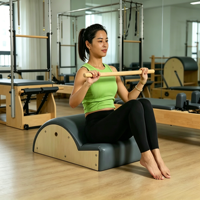 Correcteur de colonne vertébrale en chêne de qualité supérieure pour Pilates - Baril ergonomique en arc - Équipement d'étirement et d'alignement du dos pour studios de pilates et salles de sport