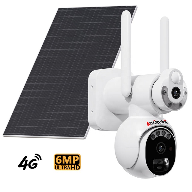 Anxinshi Dual Lens 6MP CCTV Security Live Camera 4G Battery WiFi Security PTZ Network Camera