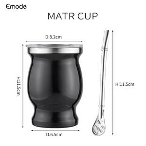 Ensemble de tasses à <span class=keywords><strong>thé</strong></span>/<span class=keywords><strong>gourde</strong></span> naturelle ye ba Mate (tasse Mate traditionnelle originale-8 onces) comprenant 1 bombilles et une brosse de nettoyage - Product Image 5