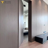 Porte invisible cachée en aluminium et bois, insonorisée, imperméable, à texture géométrique, style moderne américain, pour hôtel et appartement