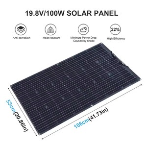 Kit de panneaux solaires flexibles 100W/200W, sortie 19,8V <span class=keywords><strong>12V</strong></span>, efficacité 20-21%, noir, contrôleur complet pour <span class=keywords><strong>chargeur</strong></span> de batterie de camping-car et maison - Product Image 5