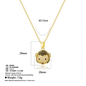 Collar de oso de peluche chapado en oro, pendientes de circonita cúbica y rubí de moda con diseño de oso, para alivio de la ansiedad, regalo para fiestas, hechos principalmente de aleación - Product Image 6