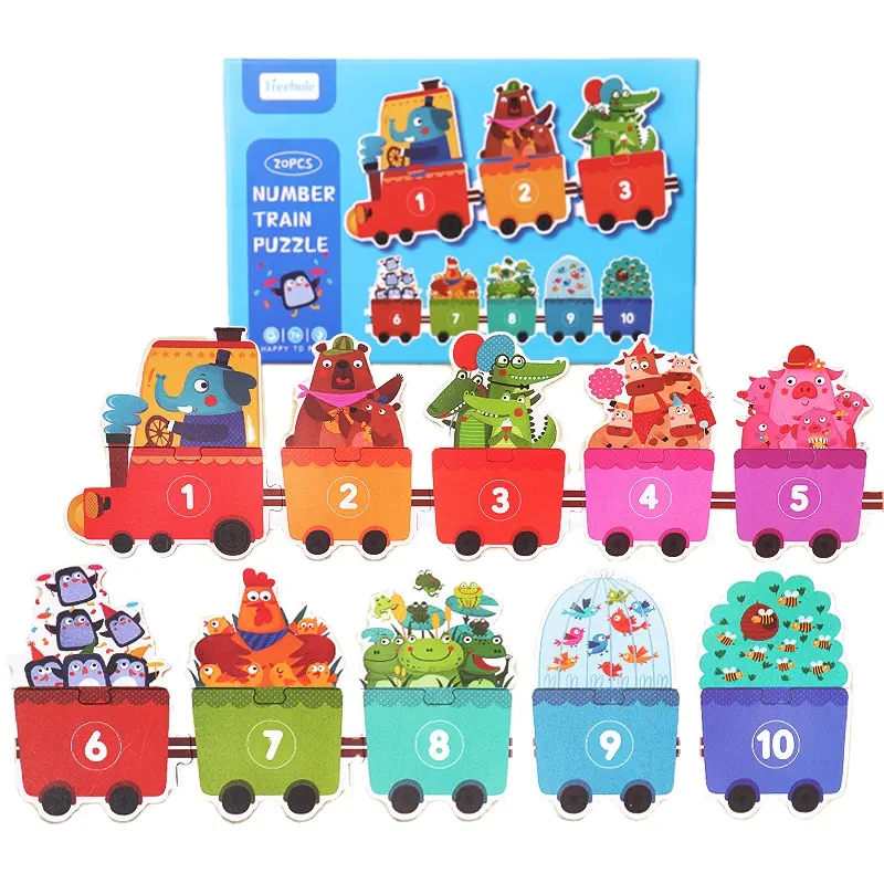 ホット販売製品面白い動物デジタル列車パズル創造的な遊びのアイデア親子インタラクティブおもちゃ子供のためのユニセックスCE CPC