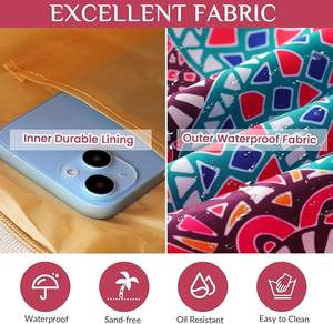 Échantillon gratuit Sac de plage en polyester pour femmes Sac de voyage portable imperméable à fermeture éclair Couleur unie pour la natation Petite taille - Product Image 5