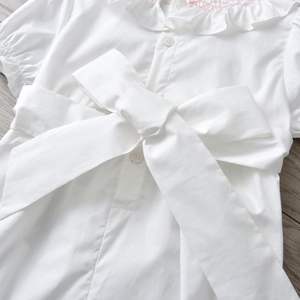 Tuta da bambino bianca estiva personalizzata fatta a mano in cotone organico per bambine tutine tinta unita vestiti Boutique per bambini - Product Image 6