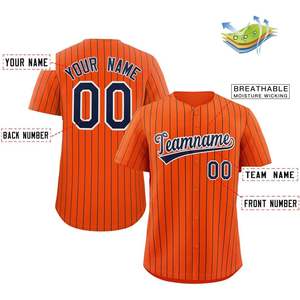 Custom Pinstripe Baseball <b>Jersey</b> Breathable Button Down <b>Shirt</b> with Personalized Name and Number for <b>Men</b> Women Youth - Product Image 3