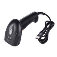 Escáner de Código de Barras con Cable USB Láser Hoin a Precio Económico, Resolución de 5mil, Compatible con SDK, Escaneo 1D+2D, en Stock, Color Negro