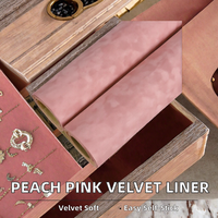 Feuille de revêtement auto-adhésive en vinyle velours floqué rose pêche 12''x100'' pour doublure de tiroirs à bijoux et étagères