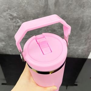 30 Oz Laser Engrave Rainbow Tumbler <b>With</b> <b>Flip</b> Straw and <b>Top</b> Handle Sports Water <b>Bottle</b> - Product Image 4