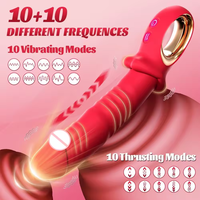 Vibrateur puissant 10 vitesses de vibration 10 modes de poussée, stimulateur du point G, godemiché anal en silicone liquide, masseur vaginal, stimulateur clitoridien
