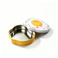 Boîte en fer blanc de qualité alimentaire en forme d'œuf frit avec logo personnalisé, boîte métallique portable, emballage cadeau pour bonbons, menthes et friandises à motif de dessin animé