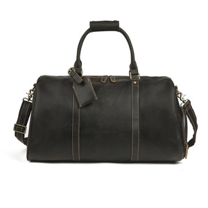 Crazy Horse Leather Men's Duffel <b>Bag</b> <b>Large</b> Capacity Genuine Leather Travel Commuter Gym <b>Shoulder</b> <b>Bag</b> - Product Image 5