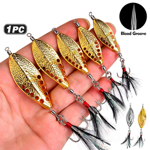 Señuelo de Pesca Artificial Metálico VIB Tipo Cuchara en Colores Dorado/Plateado, 3.5g 5g 7g 10g 15g - Product Image 1
