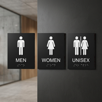Juego de Señales Braille Personalizadas de Grado 2, Texto Táctil en Relieve, Señalización ADA para Baños, Placa con Número de Salida para Instalaciones Comerciales y Centros Comerciales