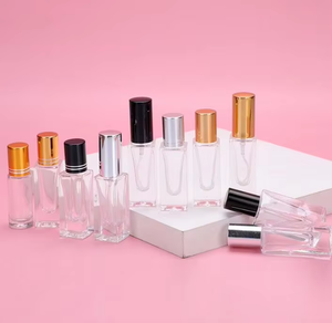 Bouteille à bille en verre carré de luxe avec verre pour bouchon en aluminium à boule Capacité de 100ml Conception d'estampage à chaud pour les soins de la peau au parfum - Product Image 3