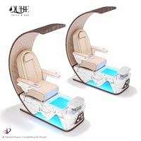 Fauteuil de pédicure électrique de luxe à dossier haut pour salon de spa avec lumière LED et massage