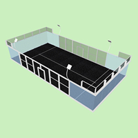 Profesyonel Açık Hava Panoramik Padel Kortu CE Sertifikalı Kapalı Çatılı Padel Tenis Kortu