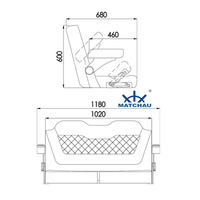 Chaise de yacht double de luxe pour mobilier marin avec éponge à haute résilience pour pont de bateau et embarcation