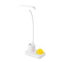 Lampe de bureau LED personnalisée avec chargeur USB, lampe de lecture, canard jaune, lampe de bureau avec porte-stylo