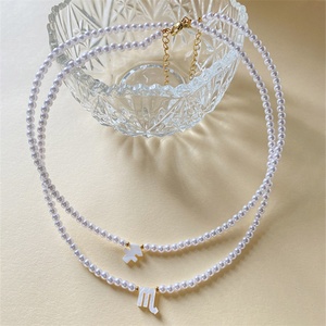 Collares de Perlas de Lujo Vintage al por Mayor con Constelaciones, Collares Gargantilla con Dijes de Conchas del Zodíaco para Mujer - Product Image 5