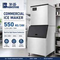 Machines à glaçons modulaires pour cuisines commerciales avec production de glaçons en cubes, alarme de panne et boîtier en acier inoxydable