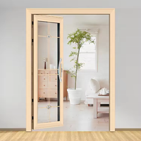 Porte coulissante moderne en aluminium sur mesure PD/PT, double vitrage en verre trempé, insonorisation pour salle de bain et salle à manger