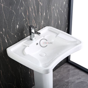 Lavabo de Columna Blanco Económico, Diseño Simple, Lavabo Rentable para Renovación de Apartamentos - Product Image 4