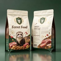 Sac personnalisé pour nourriture de furets, fond plat, 1 kg, 2 kg, 5 kg, 10 kg, 20 kg, grand format, anti-odeur, recyclable, avec fermeture éclair, pour aliments pour animaux de compagnie