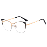 MS 91341 2024 nuevas mujeres Metal ojo de gato marco óptico pantalla Anti-Luz Azul gafas diseño de moda barco agente oculos