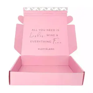 Shinleepack Eco Clothing Cosmetic Gift Flat Mailer Box Packaging Custom Pink Shipping Boxes