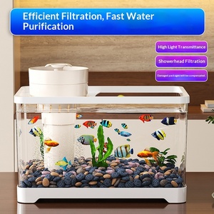 Vente en gros Nouveau modèle 2026 Aquarium en plastique AS - 3 couleurs 5 tailles avec système de filtration à pomme de douche - Product Image 3