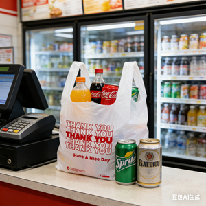 Bolsas de HDPE Resistentes Tipo Camiseta con Asa Larga, Paquete a Granel de 1000 Unidades, Promocionales para Compras y Tiendas Minoristas - Product Image 1