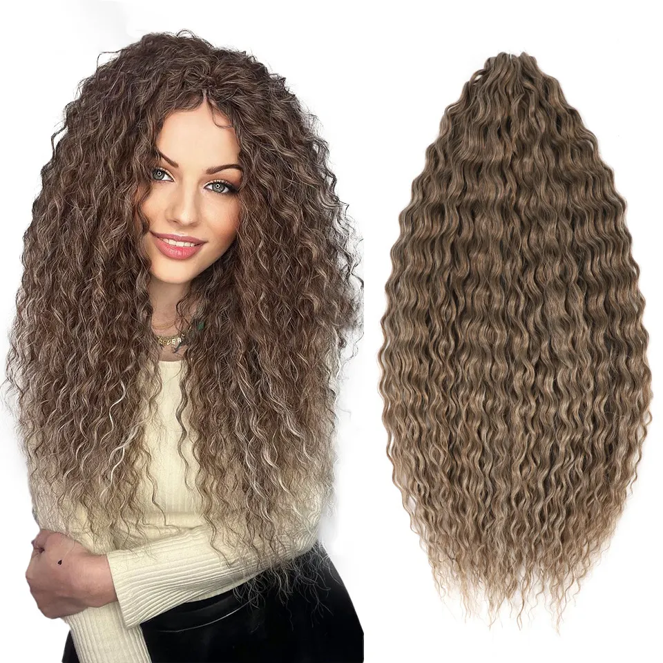 Top Girl Russia Soft Kinky Curls Freetress Raw Deep Wave Hair Bundles Natural Water Wave Crochet Braid Hair Extensions For Women