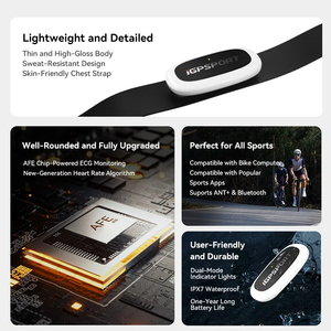 Sensor de Ritmo Cardíaco IGPSPORT HR50, Monitor de Ciclismo Inalámbrico, Sensor de Salud y Fitness para Bicicleta, BLE ANT+, Resistente al Agua IPX7, 1 Año de Garantía - Product Image 6