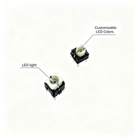 Interrupteur tactile LED rouge éclairé 12V DC 6x6 DIP pour console d'éclairage PCB (conforme RoHS)