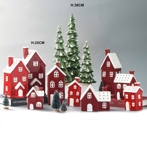 Red Color Ceramic <strong>Christmas</strong> <strong>House</strong> With Led Lighted Ceramic <strong>Christmas</strong> <strong>Village</strong> <strong>Houses</strong> - Product Image 5