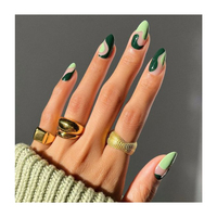 Faux ongles dégradés à paillettes, cercueil rose brillant, pointe française, accessoires pour ongles Ballerine, faux ongles personnalisés étanches
