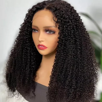 Pelucas de Cabello Natural al por Mayor, Peluca de Cabello Virgen Negro 13x4 con Ondas Profundas, Peluca Brasileña con Frente de Encaje