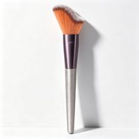 Nouvelle Arrivée Pinceau Éventail Double Tête en Résine et Nylon Couleur Champagne pour les Yeux et le Visage Multi-Fonctionnel En Stock Livraison Directe