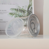 En gros, boîtes à ouverture facile, pots vides en plastique transparent, emballages pour thon et aliments pour animaux de compagnie, avec couvercle à anneau de traction