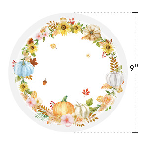 Harvest Festival Disposable Party Supplies Paper Plates <b>Cups</b> Napkins Set Thanksgiving Theme <b>Pumpkin</b> Maple Leaf Design - Product Image 4