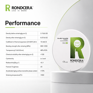 Disque de zircone multicouche polyvalent Rondcera Pro-ML, <span class=keywords><strong>d</strong></span>égradé de couleur naturelle, pour laboratoire <span class=keywords><strong>dentaire</strong></span>, compatible CAD/CAM - Product Image 4