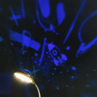 Projecteur LED Galaxie Moderne pour Enfants avec Projections d'Étoiles, Lampe de Table Alimentée par Courant Alternatif