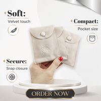 Sac en flanelle suédée personnalisé, écologique et luxueux, petit sac cadeau pour bijoux, emballage avec bouton, pochette en velours anti-poussière avec logo imprimé