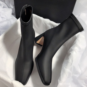 Bottes Chelsea à talons épais et carrés pour femmes, nouvelle mode, vente en gros - Product Image 4