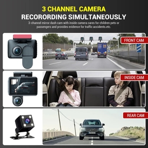 Profesional 2,4 "Pantalla 2K <span class=keywords><strong>HD</strong></span> 170 gran angular 12MP 3 canales <span class=keywords><strong>HD</strong></span> visión nocturna infrarroja coche caja negra DVR Dash Cam - Product Image 2