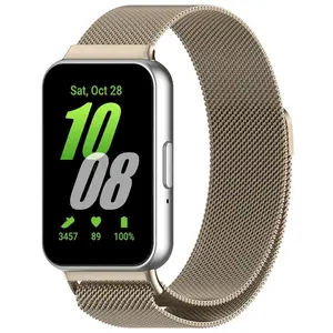Luxury Breathable Mesh Metal Wrist Straps For Samsung Fit 3 High Quality Stainless Steel Magnetic Milan Strap For Samsung Watch