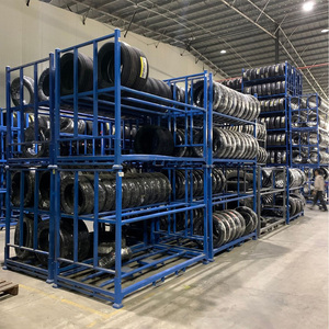 Estantes de almacenamiento de acero apilables tipo 4 verticales, protección contra la corrosión recubierta de polvo de Color azul, estantería de almacén comercial - Product Image 4